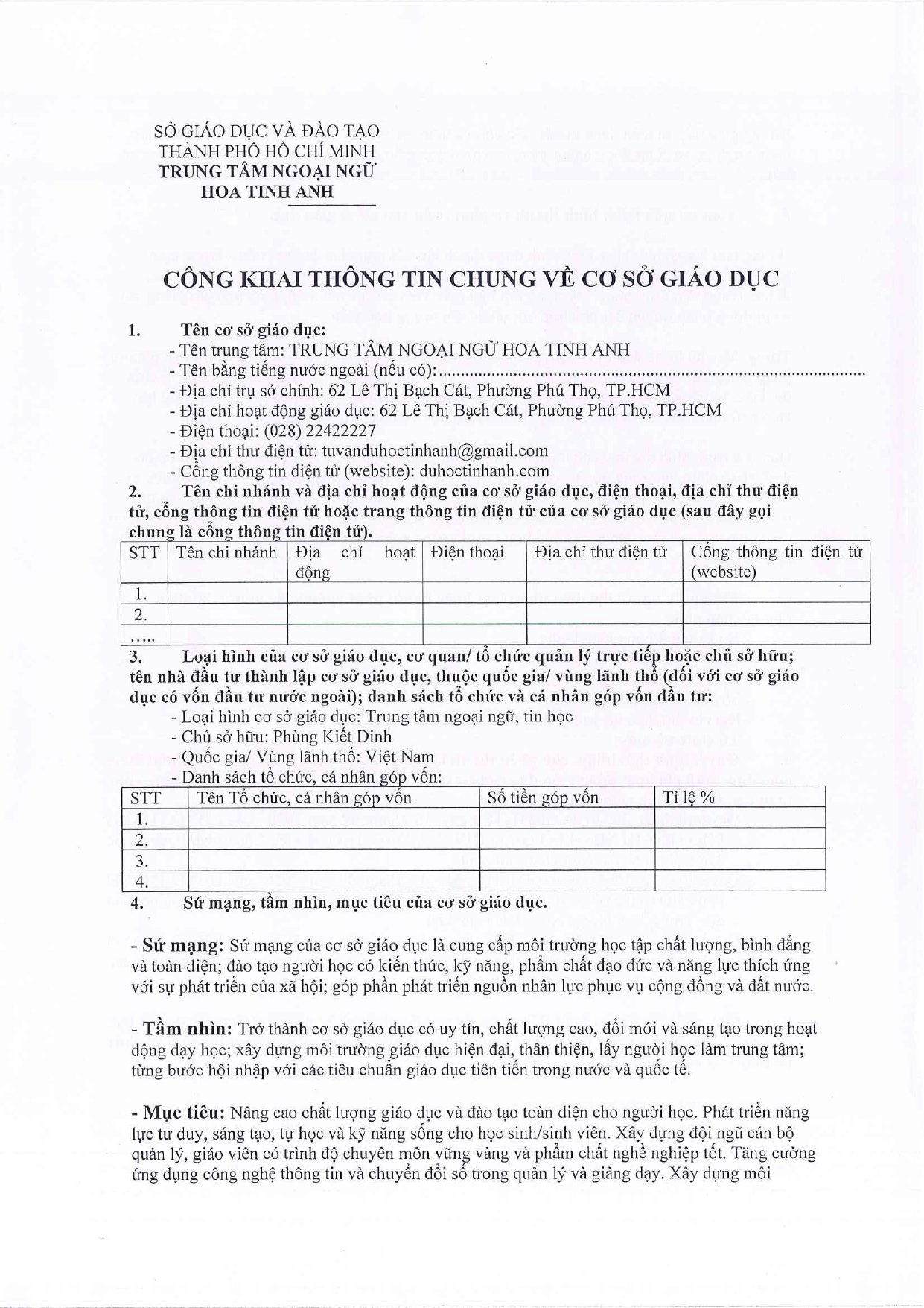 BAO CAO CONG TY TNHH TU VAN DU HOC TINH ANH trang page 0001